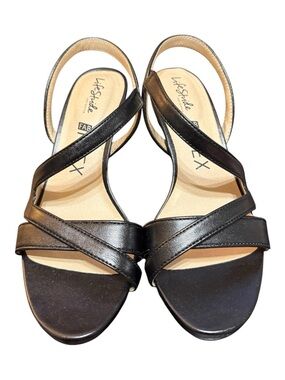 LifeStride Soft System FAB FLEX Black Slingback Heels | Women’s Size 7.5 Wide |